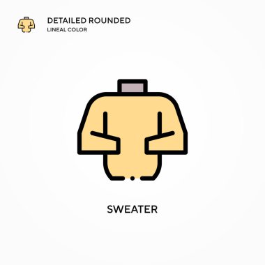 Süveter vektör simgesi. Modern vektör illüstrasyon kavramları. Düzenlemesi ve kişiselleştirmesi kolay.