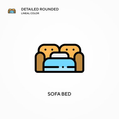 Koltuk yatak vektör simgesi. Modern vektör illüstrasyon kavramları. Düzenlemesi ve kişiselleştirmesi kolay.