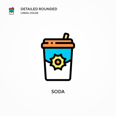Soda vektör simgesi. Modern vektör illüstrasyon kavramları. Düzenlemesi ve kişiselleştirmesi kolay.