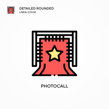 Fotoçağrı vektör simgesi. Modern vektör illüstrasyon kavramları. Düzenlemesi ve kişiselleştirmesi kolay.