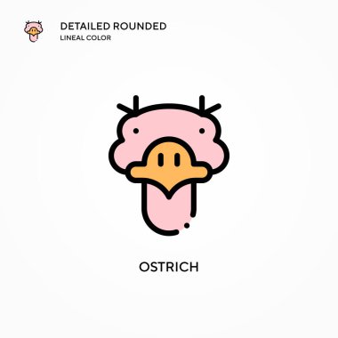 Devekuşu vektör simgesi. Modern vektör illüstrasyon kavramları. Düzenlemesi ve kişiselleştirmesi kolay.