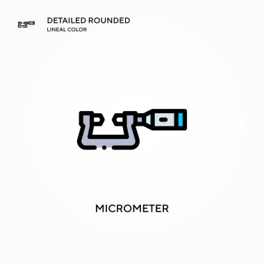 Mikrometre vektör simgesi. Modern vektör illüstrasyon kavramları. Düzenlemesi ve kişiselleştirmesi kolay.