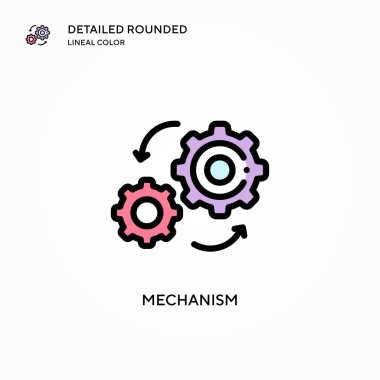 Mekanizma vektör simgesi. Modern vektör illüstrasyon kavramları. Düzenlemesi ve kişiselleştirmesi kolay.