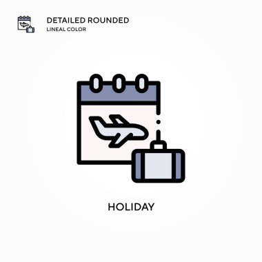 Tatil vektör simgesi. Modern vektör illüstrasyon kavramları. Düzenlemesi ve kişiselleştirmesi kolay.