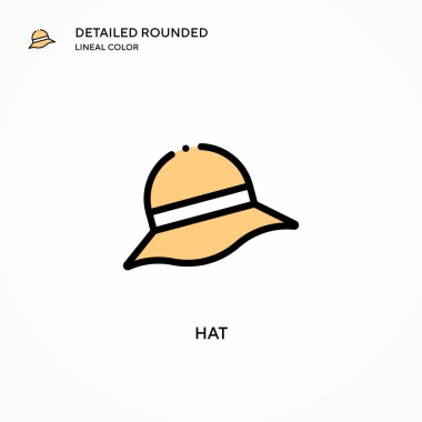 Şapka vektör simgesi. Modern vektör illüstrasyon kavramları. Düzenlemesi ve kişiselleştirmesi kolay.