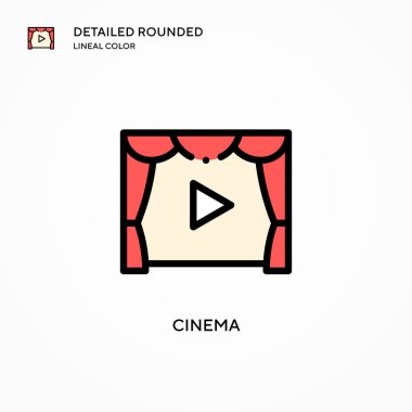 Sinema vektör simgesi. Modern vektör illüstrasyon kavramları. Düzenlemesi ve kişiselleştirmesi kolay.