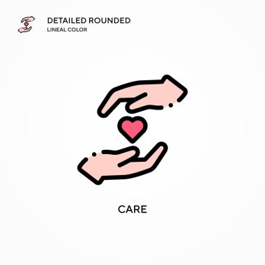 Dikkat vektör simgesi. Modern vektör illüstrasyon kavramları. Düzenlemesi ve kişiselleştirmesi kolay.