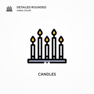 Mum vektör simgesi. Modern vektör illüstrasyon kavramları. Düzenlemesi ve kişiselleştirmesi kolay.