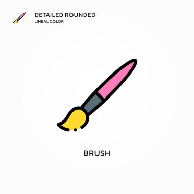 Fırça vektör simgesi. Modern vektör illüstrasyon kavramları. Düzenlemesi ve kişiselleştirmesi kolay.