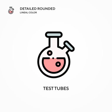 Test tüpleri vektör simgesi. Modern vektör illüstrasyon kavramları. Düzenlemesi ve kişiselleştirmesi kolay.