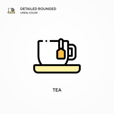 Çay vektör simgesi. Modern vektör illüstrasyon kavramları. Düzenlemesi ve kişiselleştirmesi kolay.