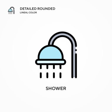 Duş vektör simgesi. Modern vektör illüstrasyon kavramları. Düzenlemesi ve kişiselleştirmesi kolay.