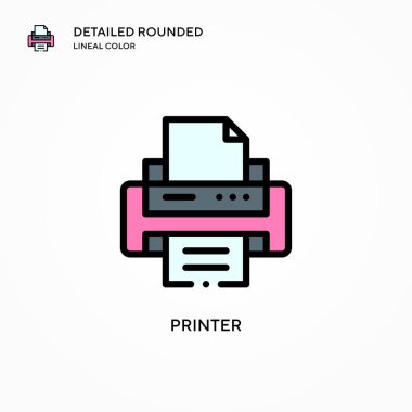 Yazıcı vektör simgesi. Modern vektör illüstrasyon kavramları. Düzenlemesi ve kişiselleştirmesi kolay.
