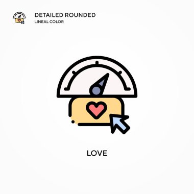 Aşk vektör simgesi. Modern vektör illüstrasyon kavramları. Düzenlemesi ve kişiselleştirmesi kolay.