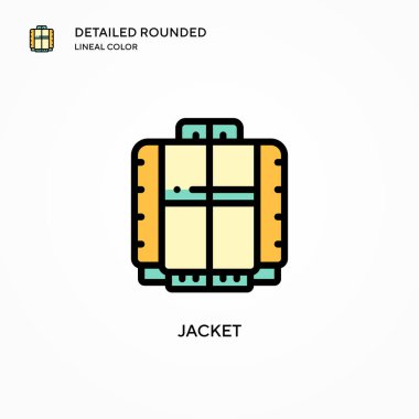 Ceket vektör simgesi. Modern vektör illüstrasyon kavramları. Düzenlemesi ve kişiselleştirmesi kolay.