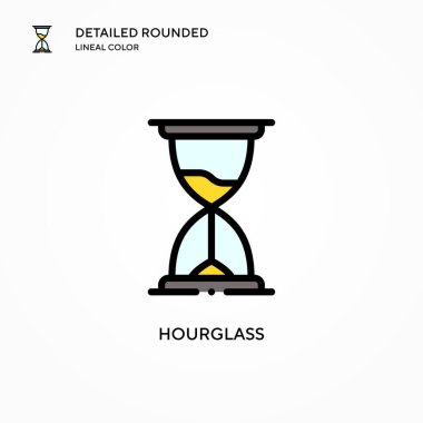 Kum saati vektör simgesi. Modern vektör illüstrasyon kavramları. Düzenlemesi ve kişiselleştirmesi kolay.