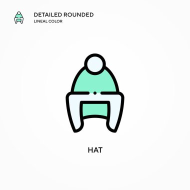 Şapka vektör simgesi. Modern vektör illüstrasyon kavramları. Düzenlemesi ve kişiselleştirmesi kolay.