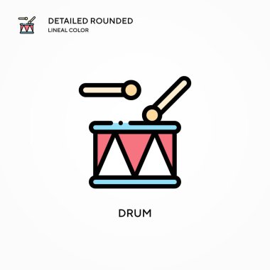 Davul vektör simgesi. Modern vektör illüstrasyon kavramları. Düzenlemesi ve kişiselleştirmesi kolay.