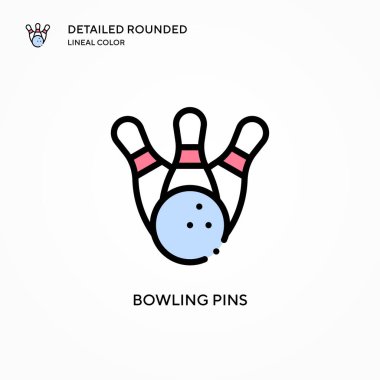 Bowling lobutları vektör simgesi. Modern vektör illüstrasyon kavramları. Düzenlemesi ve kişiselleştirmesi kolay.