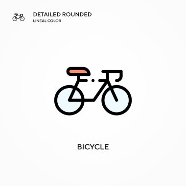Bisiklet vektör simgesi. Modern vektör illüstrasyon kavramları. Düzenlemesi ve kişiselleştirmesi kolay.