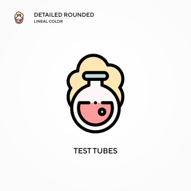 Test tüpleri vektör simgesi. Modern vektör illüstrasyon kavramları. Düzenlemesi ve kişiselleştirmesi kolay.