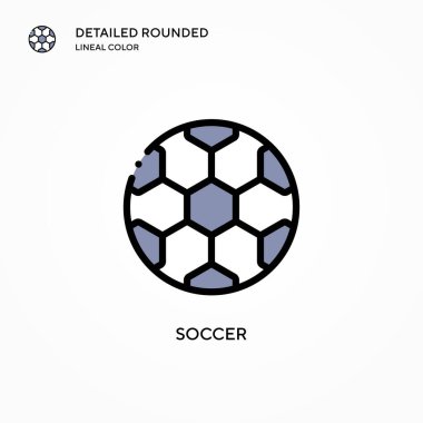 Futbol vektör simgesi. Modern vektör illüstrasyon kavramları. Düzenlemesi ve kişiselleştirmesi kolay.