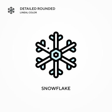 Kar Tanesi vektör simgesi. Modern vektör illüstrasyon kavramları. Düzenlemesi ve kişiselleştirmesi kolay.