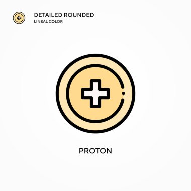 Proton vektör simgesi. Modern vektör illüstrasyon kavramları. Düzenlemesi ve kişiselleştirmesi kolay.