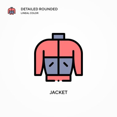 Ceket vektör simgesi. Modern vektör illüstrasyon kavramları. Düzenlemesi ve kişiselleştirmesi kolay.