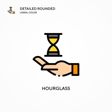 Kum saati vektör simgesi. Modern vektör illüstrasyon kavramları. Düzenlemesi ve kişiselleştirmesi kolay.