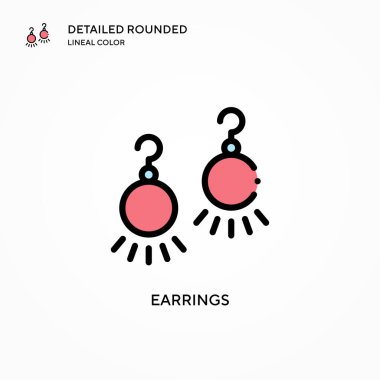 Küpe vektör ikonu. Modern vektör illüstrasyon kavramları. Düzenlemesi ve kişiselleştirmesi kolay.