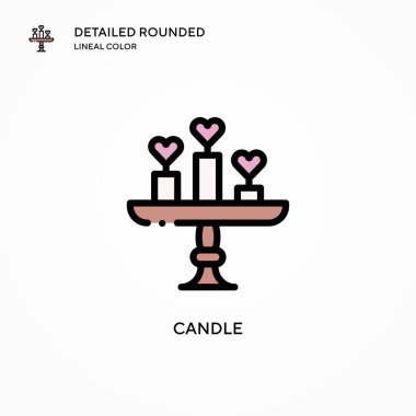 Mum vektör simgesi. Modern vektör illüstrasyon kavramları. Düzenlemesi ve kişiselleştirmesi kolay.
