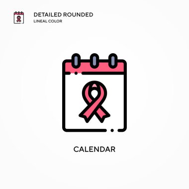 Takvim vektör simgesi. Modern vektör illüstrasyon kavramları. Düzenlemesi ve kişiselleştirmesi kolay.