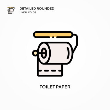 Tuvalet kağıdı vektör simgesi. Modern vektör illüstrasyon kavramları. Düzenlemesi ve kişiselleştirmesi kolay.
