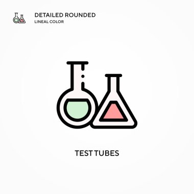 Test tüpleri vektör simgesi. Modern vektör illüstrasyon kavramları. Düzenlemesi ve kişiselleştirmesi kolay.