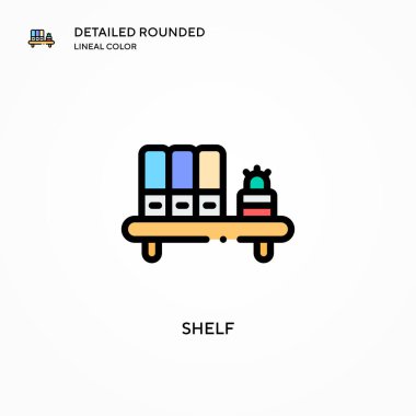 Shelf vektör simgesi. Modern vektör illüstrasyon kavramları. Düzenlemesi ve kişiselleştirmesi kolay.