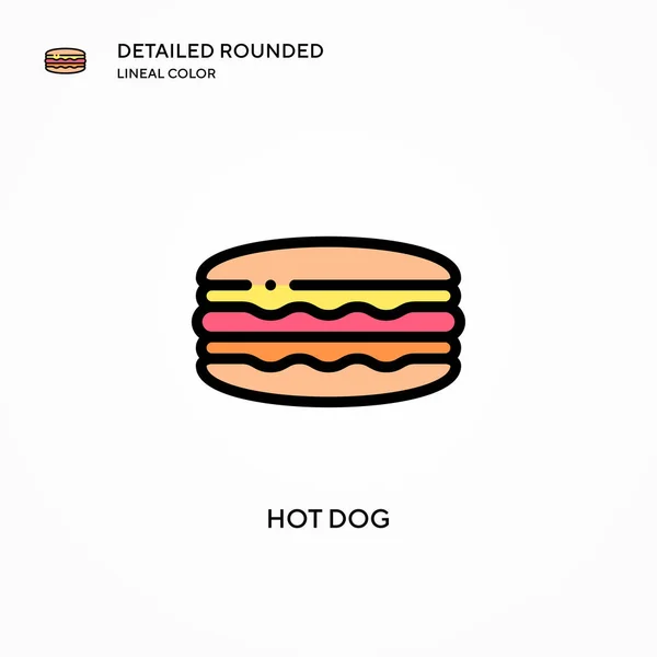 Hot Dog Vector Icon Modern Vector Illustration Concepts Easy Edit — Stock Vector