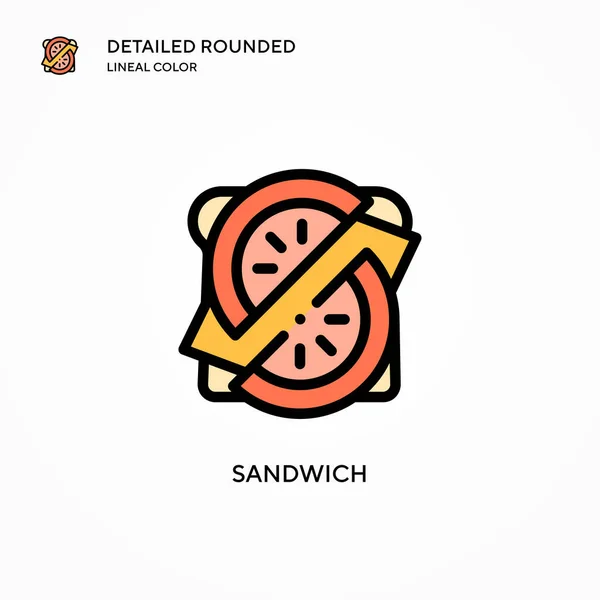 Icono Vector Sándwich Conceptos Modernos Ilustración Vectorial Fácil Editar Personalizar — Archivo Imágenes Vectoriales