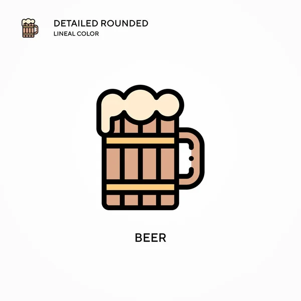 Icono Vector Cerveza Conceptos Modernos Ilustración Vectorial Fácil Editar Personalizar — Archivo Imágenes Vectoriales