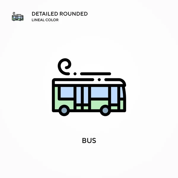 Icono Vector Bus Conceptos Modernos Ilustración Vectorial Fácil Editar Personalizar — Vector de stock