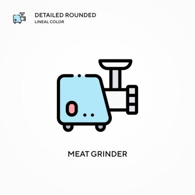 Kıyma makinesi vektör simgesi. Modern vektör illüstrasyon kavramları. Düzenlemesi ve kişiselleştirmesi kolay.