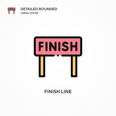 Çizgi vektör simgesini bitir. Modern vektör illüstrasyon kavramları. Düzenlemesi ve kişiselleştirmesi kolay.