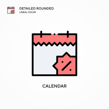 Takvim vektör simgesi. Modern vektör illüstrasyon kavramları. Düzenlemesi ve kişiselleştirmesi kolay.