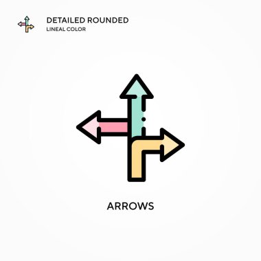 Ok vektör simgesi. Modern vektör illüstrasyon kavramları. Düzenlemesi ve kişiselleştirmesi kolay.