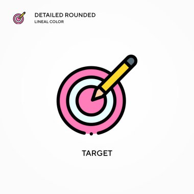Hedef vektör simgesi. Modern vektör illüstrasyon kavramları. Düzenlemesi ve kişiselleştirmesi kolay.