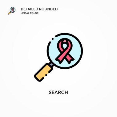 Arama vektör simgesi. Modern vektör illüstrasyon kavramları. Düzenlemesi ve kişiselleştirmesi kolay.