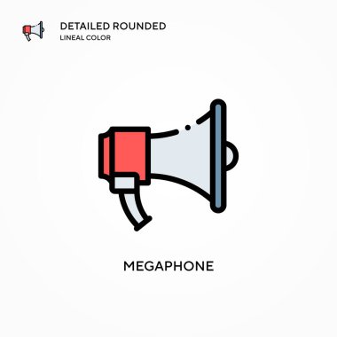 Megafon vektör simgesi. Modern vektör illüstrasyon kavramları. Düzenlemesi ve kişiselleştirmesi kolay.