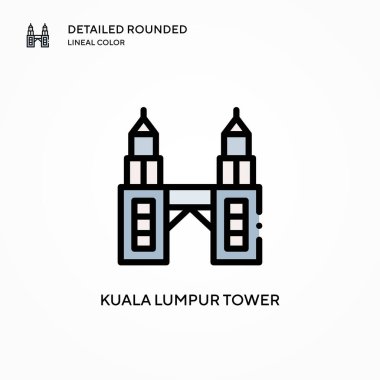Kuala lumpur kule vektör simgesi. Modern vektör illüstrasyon kavramları. Düzenlemesi ve kişiselleştirmesi kolay.