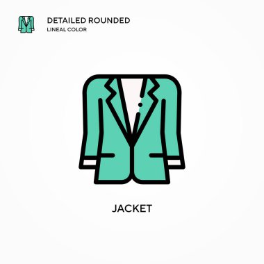 Ceket vektör simgesi. Modern vektör illüstrasyon kavramları. Düzenlemesi ve kişiselleştirmesi kolay.