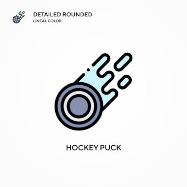 Hokey puck vektör simgesi. Modern vektör illüstrasyon kavramları. Düzenlemesi ve kişiselleştirmesi kolay.
